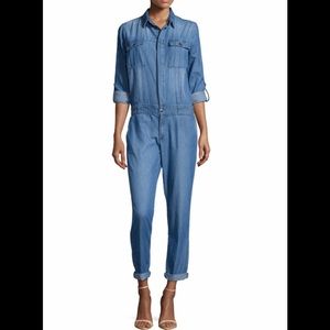 Trucker Faded Denim Jumpsuit